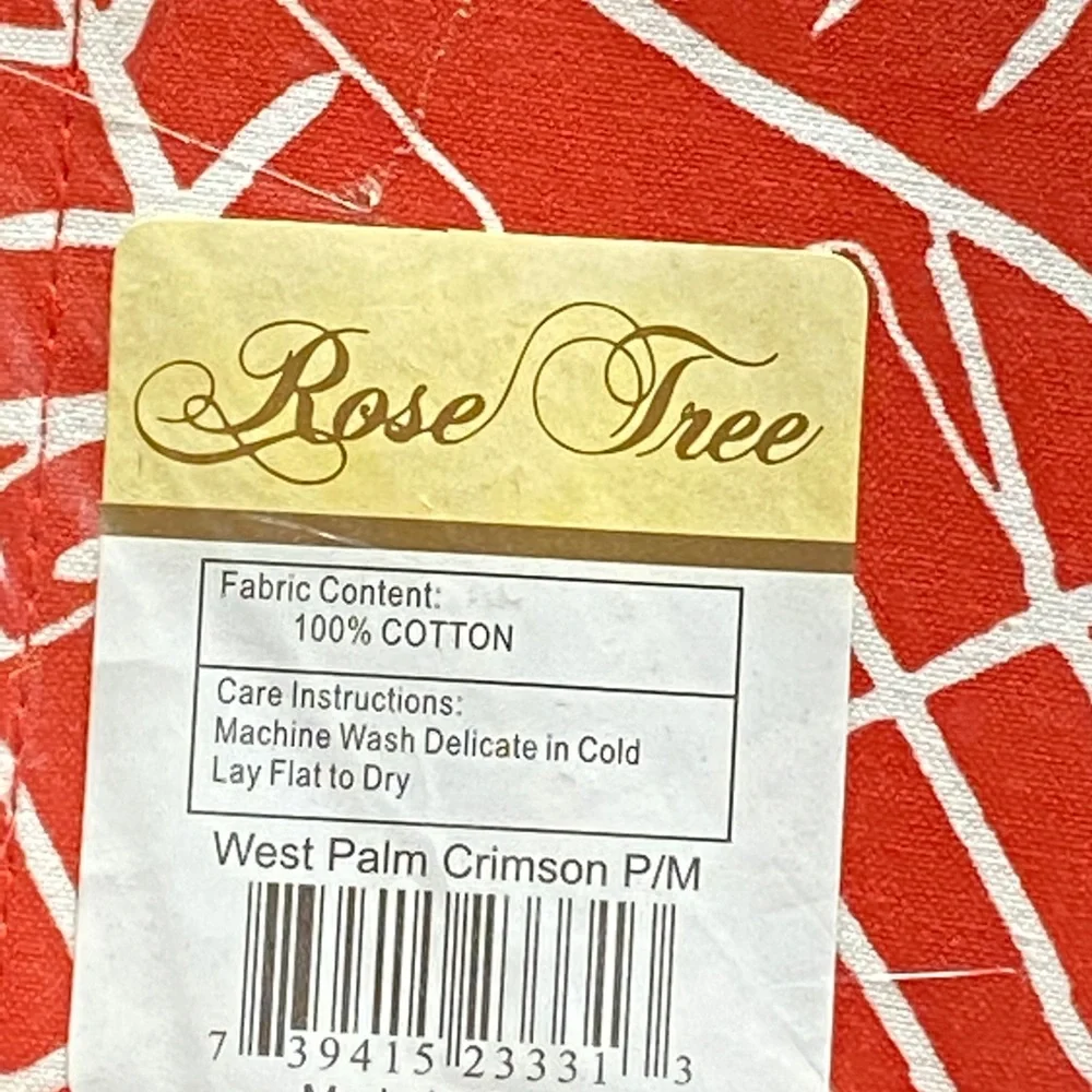 NIP Rose Tree Set of‎ 4 Red Print Cotton Placemats